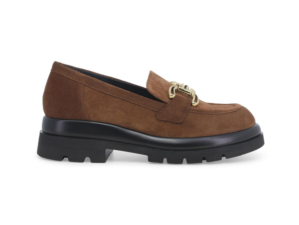 Melluso Mocassino Carrarmato con Morsetto Tomaia Camoscio Marrone R45383-239347